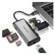 USB Hub 8 u 1 Type-C u HDMI/USB x3/PD/RJ45/TF/SD, sivi - 046065