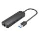 USB Hub 3xUSB + Gigabit Ethernet, crni - 046074