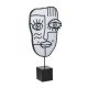 ENA Figura dekorativna maska lice bela 20x7x41 cm - 26254-1