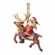 JIM SHORE Santa Riding Reindeer Hanging Ornament Figure - 031717