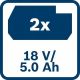 BOSCH Aku univerzalna testera GSA 18V-LI C u L-BOXX 136 sa 2x5,0 Ah Li-ion , list sabljaste testere - 06016A5002