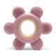 LORELLI SILIKONSKO DRVENA GLODALICA ZA BEBE FLOWER - NATURAL DEEP PINK - EP2740007