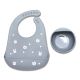 LORELLI SILIKONSKI SET ZA HRANJENJE (2kom) NATURAL - GREY - EP2739899