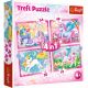 TREFL Puzzle 4u1 Unicorns and Magic 34389 - 54, 48, 35, 70 delova - T34389