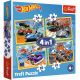TREFL Puzzle 4u1 Hot Wheels Vehicles 34627 - 54, 48, 35, 70 delova - 102818-34627