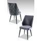 HANAH HOME Set trpezarijskih stolica Pufi 4/1, siva/crna - 107BCK1197