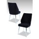 HANAH HOME Set trpezarijskih stolica Pufi 4/1, hrom/crna - 107BCK1203