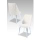 HANAH HOME Set trpezarijskih stolica Pufi 4/1, hrom/krem - 107BCK1206