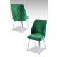 HANAH HOME Set trpezarijskih stolica Pufi 4/1, hrom/zelena - 107BCK1207