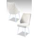 HANAH HOME Set trpezarijskih stolica Pufi 4/1, krem/bela - 107BCK1217