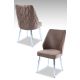 HANAH HOME Set trpezarijskih stolica Pufi 2/1, hrom/kapućino - 107BCK1226
