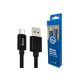 XWAVE Kabl USB2.0 na Micro USB 1,2M,2A, aluminium, upleten, crna - 028900