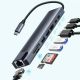Adapter-konverter USB Tip C Zeus 11/1 1xUSB3.0/3xUSB2.0/HDMI/TF/SD/Audio/RJ45/VGA/Tip C PD - TW11a