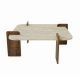 HANAH HOME Klub sto Afrolli, mermerna/tamno braon - EP3056475