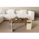 HANAH HOME Klub sto Afrolli, braon/mermerna krem - EP3056478