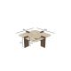 HANAH HOME Klub sto Poalla, mermerna/tamno braon - EP3056481