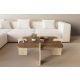 HANAH HOME Klub sto Poalla, braon/mermerna krem - EP3056484