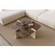 HANAH HOME Klub sto Poalla, braon/mermerna krem - EP3056484