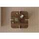 HANAH HOME Klub sto Poalla, braon/mermerna krem - EP3056484