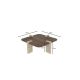 HANAH HOME Klub sto Poalla, braon/mermerna krem - EP3056484