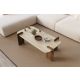 HANAH HOME Klub sto Leapiri, mermerna/tamno braon - EP3056487