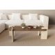 HANAH HOME Klub sto Leapiri, braon/mermerna krem - EP3056490