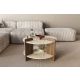 HANAH HOME Klub sto Oalla, mermerna/tamno braon - EP3056505