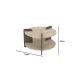 HANAH HOME Klub sto Oalla, mermerna/tamno braon - EP3056505