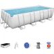 BESTWAY Bazen za metalnim okvirom, merdevinama i filter pumpom 488x244x122cm Power steel rectangular - 3944