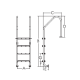 FF Merdevine Standard 3 stepenika AISI 304 gum step Flanša - EKO - 12361-1