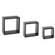 FIVE Zidna polica kocka 3 kom 15x9x15; 20x9x20; 25x9x25cm mdf crna - 138956A