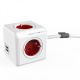 ALLOCACOC DESIGNNEST PowerCube Extender produžni kabl sa 4 utičnice 1402RD/DEEUPC, crveni - 1402RD-DEEUPC