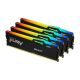 KINGSTON 64GB (4x16GB) DDR5 6000MT/s CL40 FURY Beast Black RGB XMP (KF560C40BBAK4-64) - EP3186197