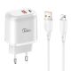 Kucni punjac KONFULON JK82 + DC64 PD 20W, QC 18W, sa kablom USB na Lightning beli - EP2937022