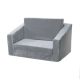 KINDER HOME Plišana dečija sofa-krevet 2u1 siva - 15047-1-1