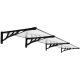 SUPERGARDEN Nadstrešnica Ravna 300x90 Crna Providna 5mm Leksan - 1513-1-1