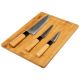 FIVE Daska sa 3 noža 35x25x4cm bambus/inox natural - 151484
