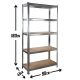 SuperHome 180x90x45cm 175Kg Metalna Montažna Polica - 1592-1