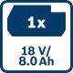 BOSCH baterija - akumulator 18V PROCORE 18V 8,0Ah (1600A016GK) - 1600A016GK