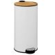 FIVE Kanta za smeće 30L 29x36x65cm metal/bambus, bela - 164646B