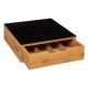 FIVE Kutija za kapsule kafe sa fiokom 30x30x10cm, bambus/crna - 167753-1