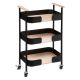 FIVE Polica sa točkićima Blackwood 45.5x28.5x75, metal/crna - 167789-1