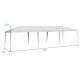 Paviljon za zabave 9x3m Beli bez stranica - 1682-1-1