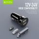 BAVIN Auto punjač 2xUSB + kabl type-C, crna - 90044
