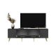 HANAH HOME TV polica Detas Anthracite Gold - 172983-1