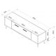 HANAH HOME TV polica Detas Anthracite Gold - 172983-1