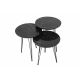 HANAH HOME Set klub stolova Siyah Mermer, crna - 174244