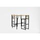HANAH HOME Set barski sto i stolice Tibet, crna/svetlobraon - 174331