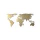 WALLXPERT Zidna dekoracija World map silhouette gold - 174853