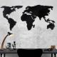 WALLXPERT Zidna dekoracija World map silhouette XL black - 174936